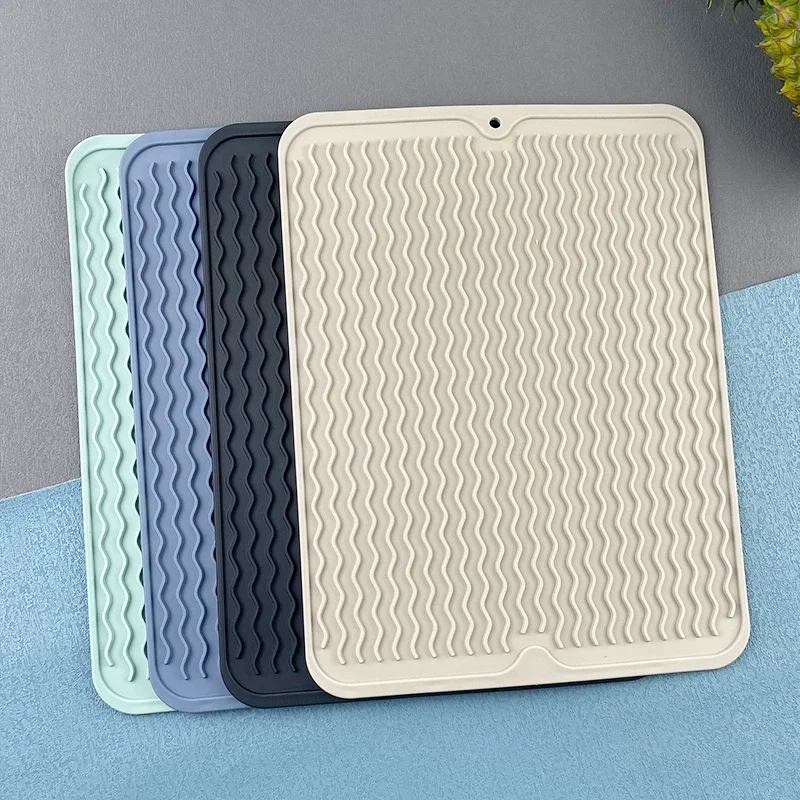 40 X 30cm Large Dish Drying Mats Silicone Dish Drying Mat,Counter Top Mat,Dish Draining Mat,Silicone Tray Kitchen Accessories