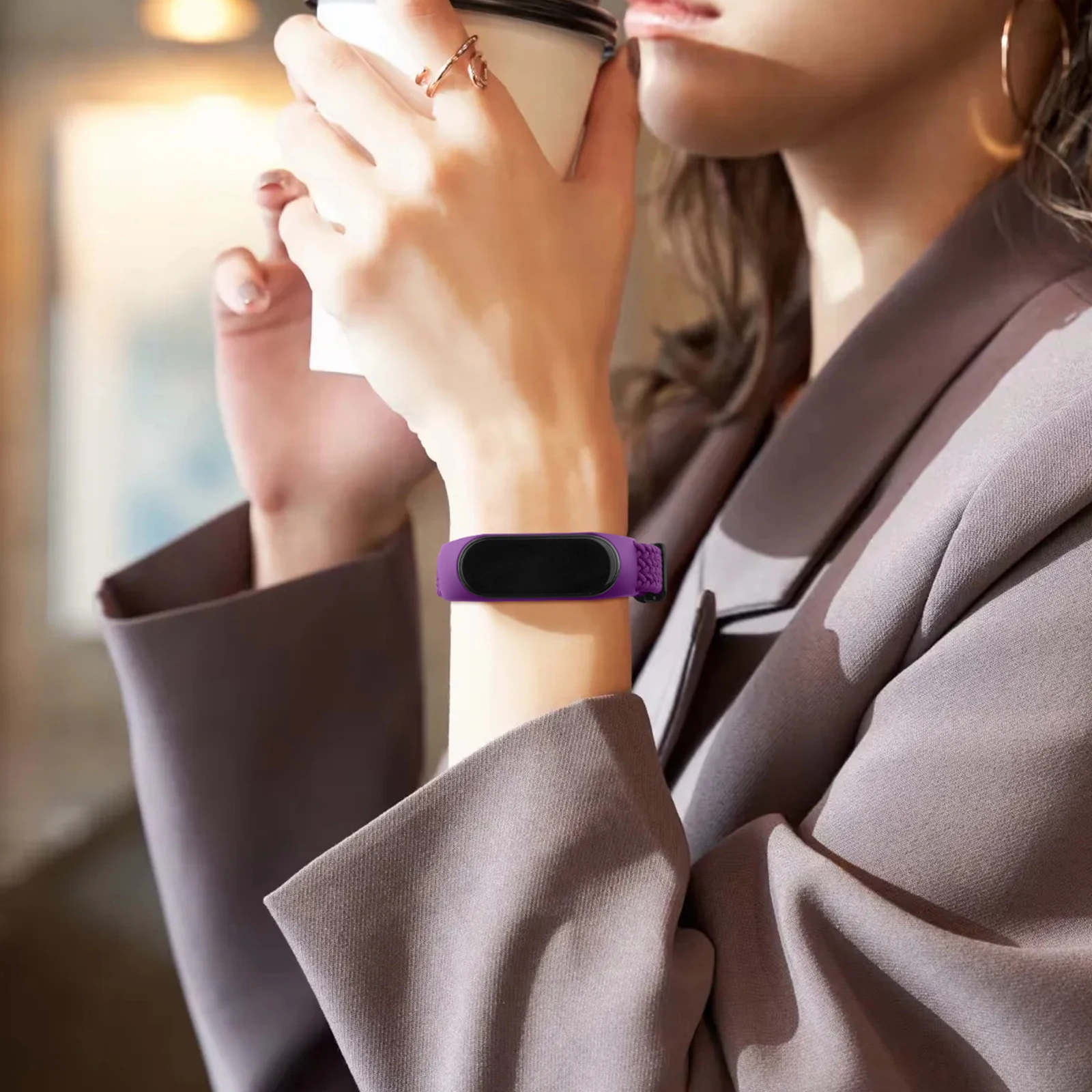 Ремешок плетеный нейлоновый для Xiaomi Mi Band 7 6 5 4 3