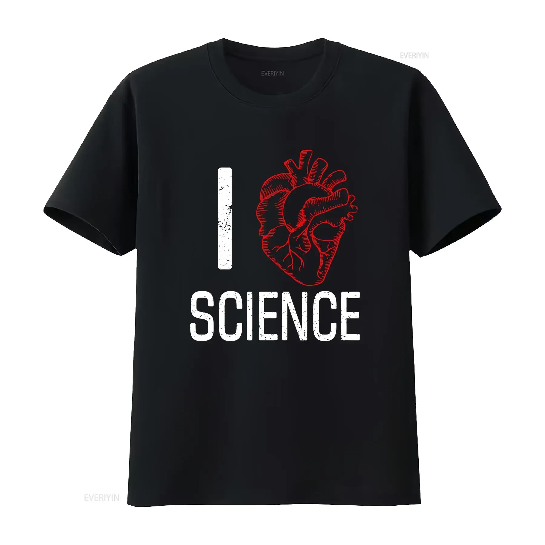 I Heart Science T shirt Research Studying Love Biology Chemistry Physics vintage Washed fashion Soft graphic Breathable