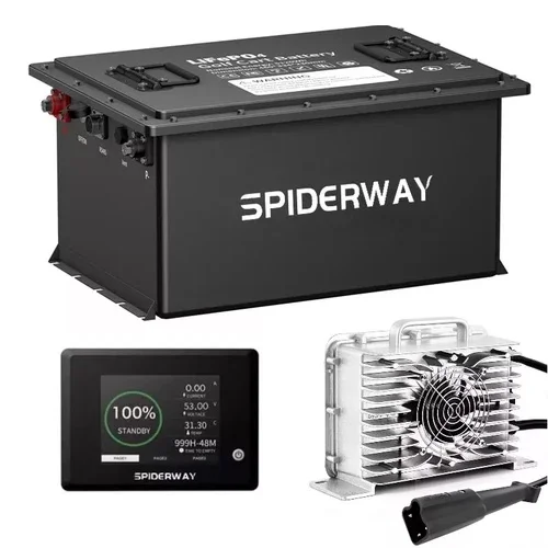 

Lithium Golf Cart Battery 48V 150Ah with 25A LiFePO4 Battery Charger Built-in 200A BMS 6000+ Max 10.24kW for Yamaha G29 Drive