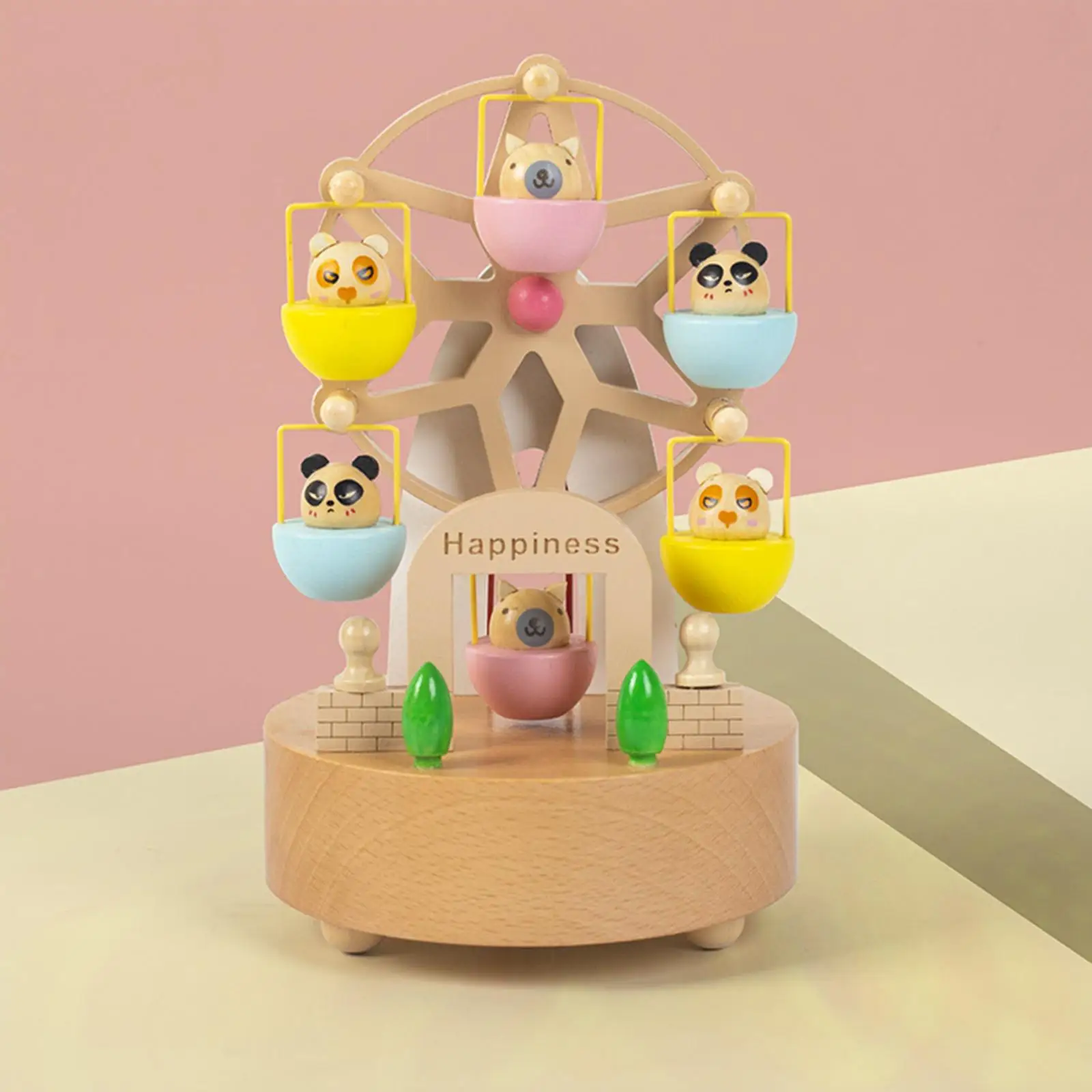 Wheel Musical Boxes Rotating Swing Animals Wind Up Mechanical Music Box for
