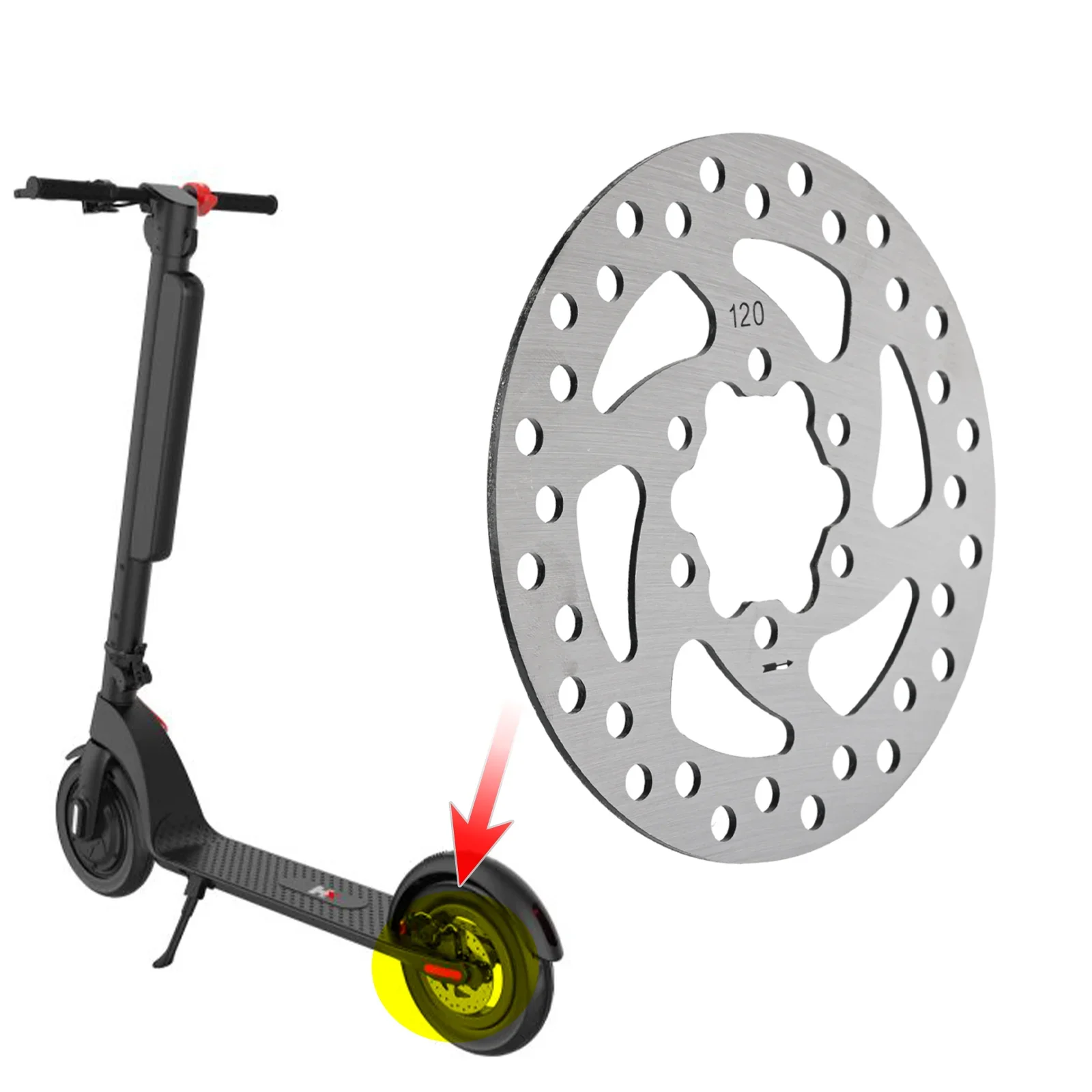 Brake Disc Cable Alloy Steel For HX Electric Scooter X7 X8 E-Scooter Rotor Rear Wheel Replacement Parts