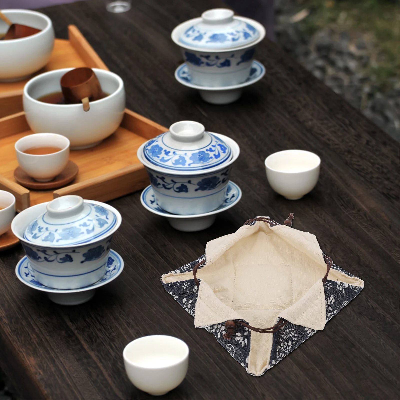

Teapot Storage Bag Large Size Portable Travel Tea Set Pouch Cloth Container Protective Case Grade Material Outdoor
