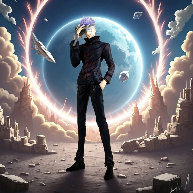30cm Jujutsu Kaisen Anime Figur Satoru Gojo Actionfigur PVC Sammlermodell Spielzeug Kindergeschenk