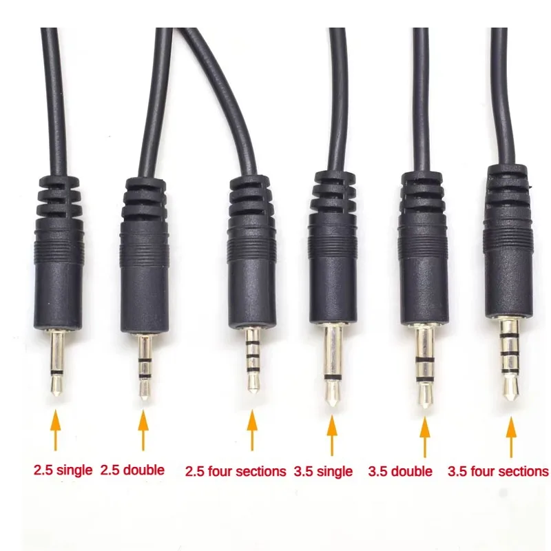 3.5mm 2.5mm Male Plug/Female Jack to Bare Wire Open End TS Mono/3 Pole/4 Pole TRRS Stereo Plug Jack Connector Audio Cable