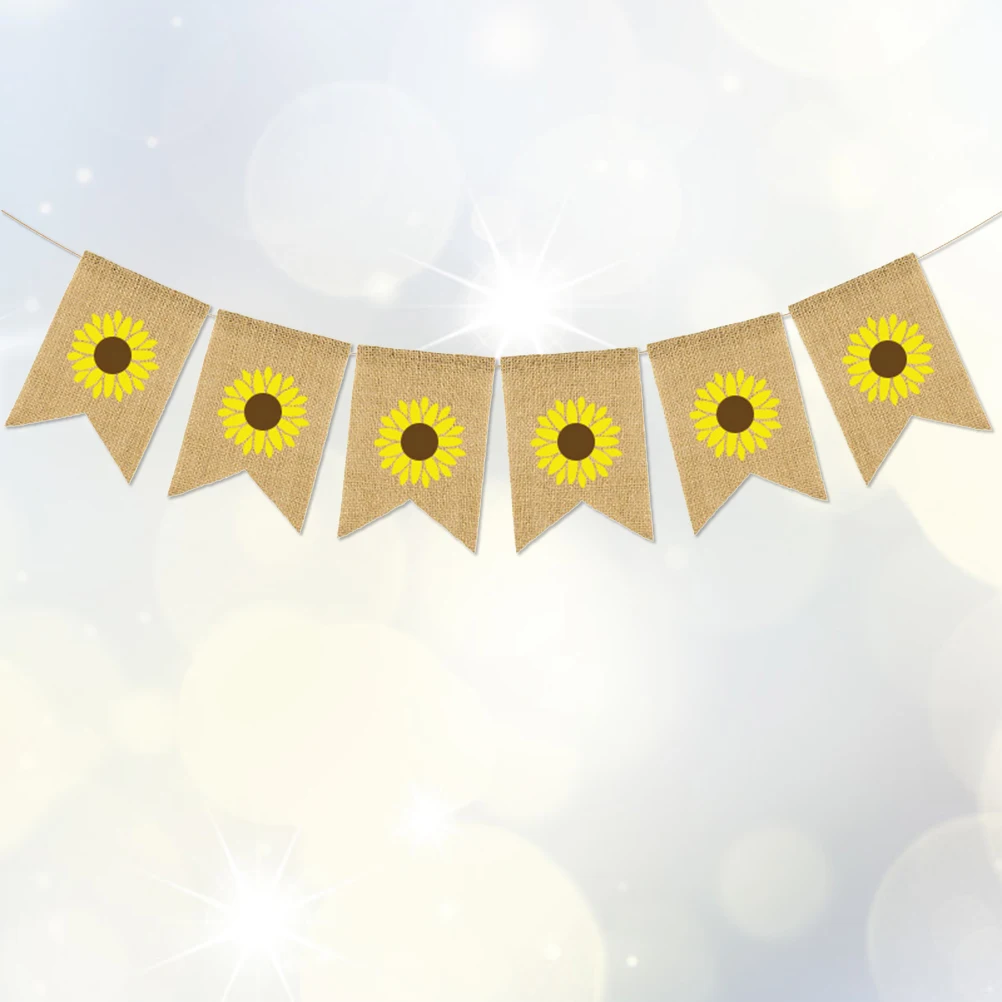 

Hawaii Pull Flag Sunflower Theme Banner Party Decoration Garland Summer Hawaiian Poster Backdrop for Wedding Luau Themed