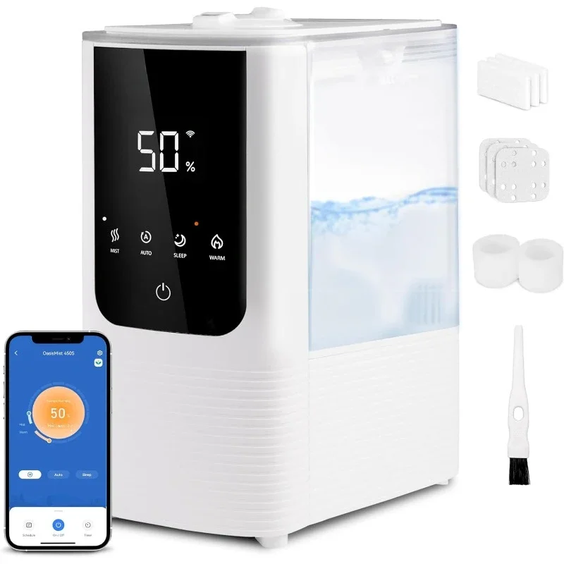 For LEVOIT Humidifiers for Bedroom Home, Smart Warm and Cool Mist Air Humidifier for Large Room, Auto Customized Humidity,