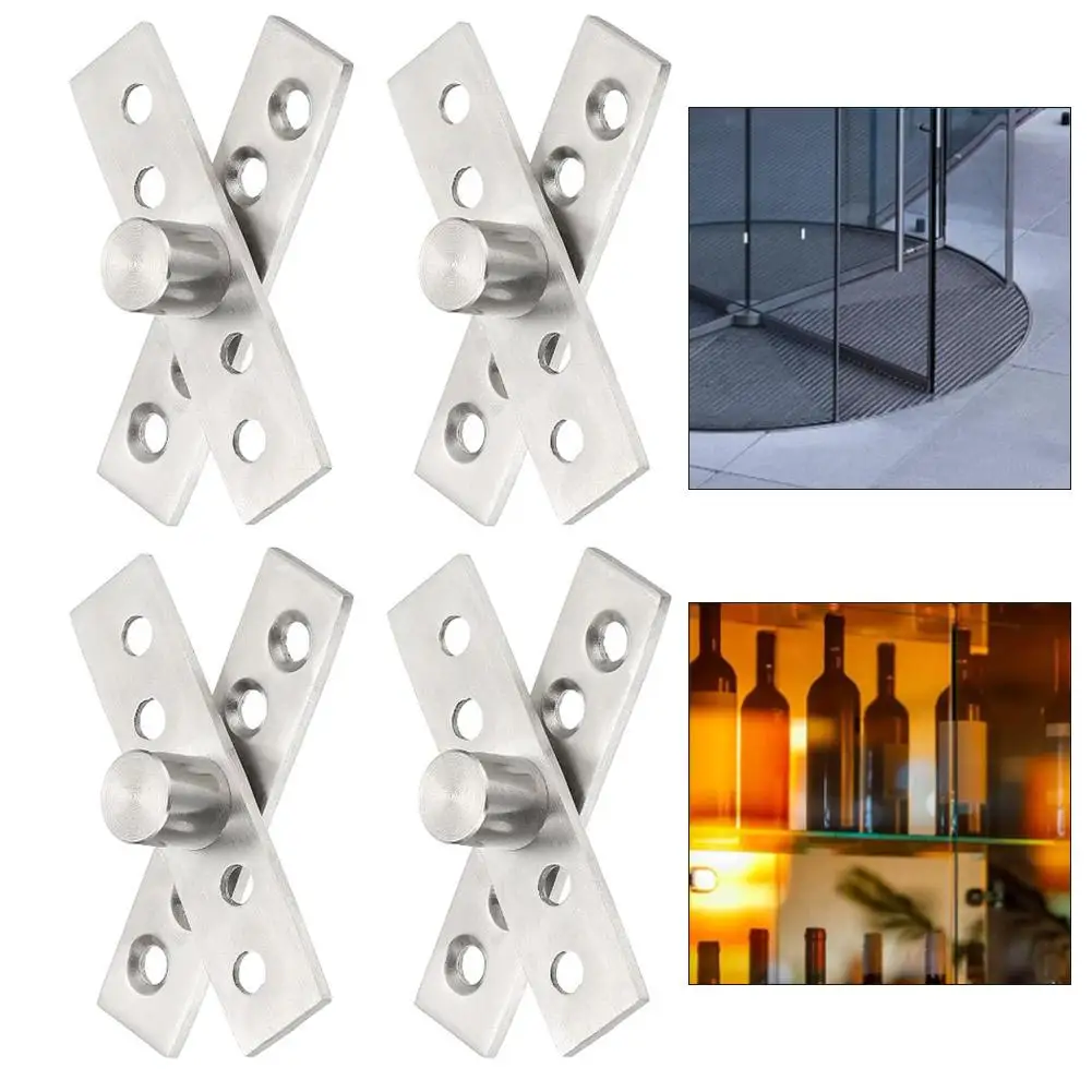 4PCS Stainless Steel 360 Rotation Hinge Set For Revolving Door Kitchen Cabinet Wardrobe Flip Window Furniture Hardware