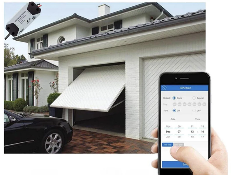 IHSENO WiFi Switch Smart Garage Door Opener Controller Work With Alexa Google Home SmartLife/Tuya APP Control No Hub Require