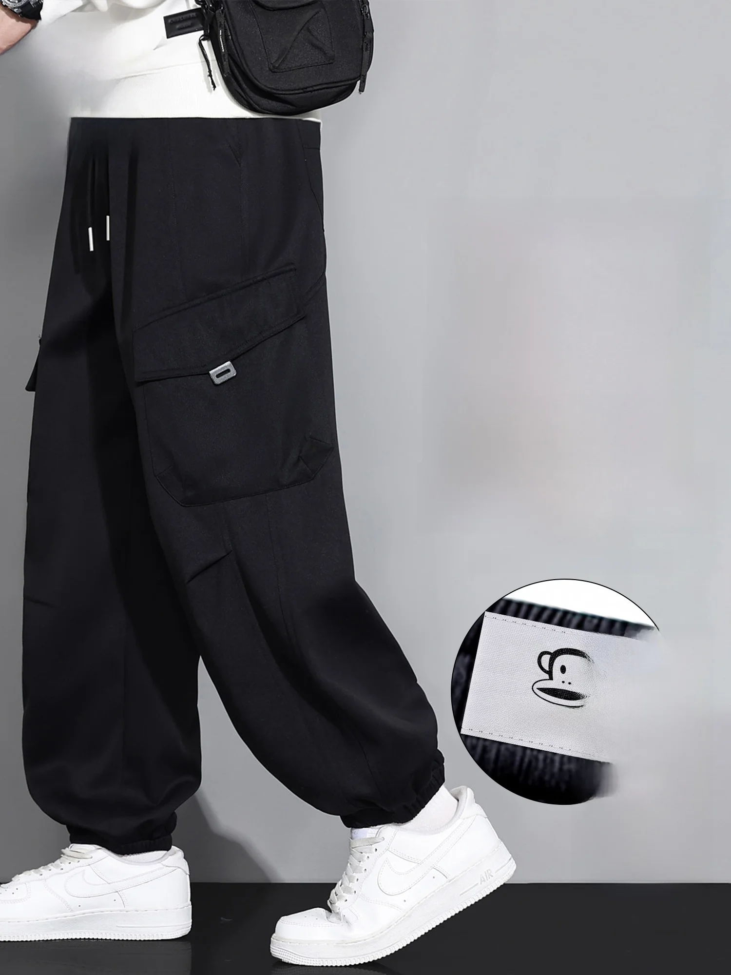 

PaulFrank Heavyweight Fce Lined Loose Fit Thi Casual Pants Men's Spring New Sle Comfortable Elastic Waist Trousers