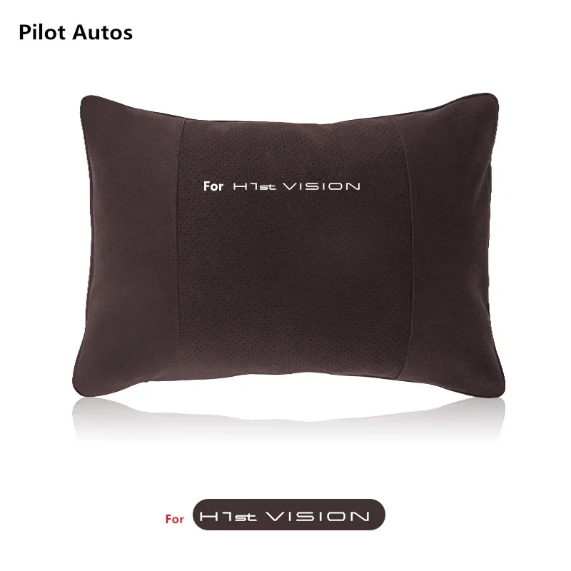 For Renault For H1st-Vision Car Headrest Waist Pillow Rest Cushion Seat Headrest Driver Lumbar Support Leather Memory Cotton