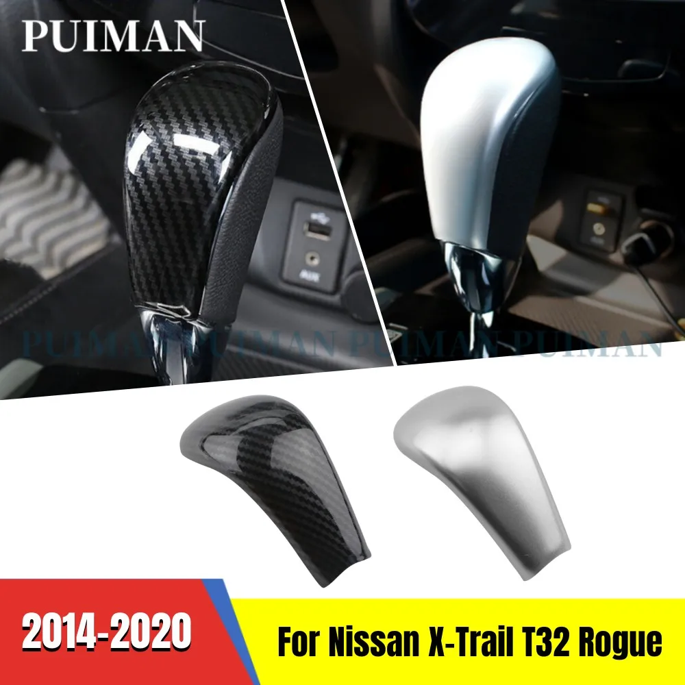 

ABS Plastic Chrome Car Gear Head Trim For Nissan X-Trail XTrail T32 Rogue 2014-2019 2020 Accessories Gear Head Shift Knob Cover