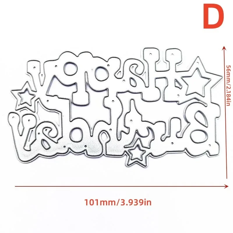 Cut Die Design Happy Birthday Greeting Card Metal Cutting Die Stencil DIY