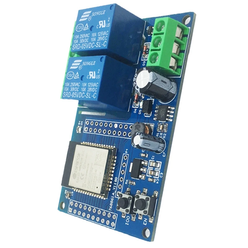 Dual-Channel WIFI Relay Module ESP32-WROOM Development Board Secondary Development DC5-60V Power Supply