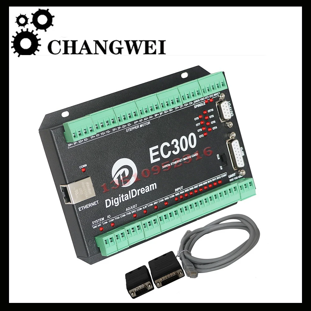 

Ec300 Mach3 Ethernet Control Card 3/4/5/6 Axis Cnc Motion Controller Interface Board 300khz For Diy Milling Machine Router