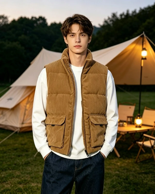 Plus Size 6XLThickened Fleece Lined Corduroy Vest  Male Cotton-Padded Vests Coats Men's Sleeveless Vest Jackets Warm Waistcoats