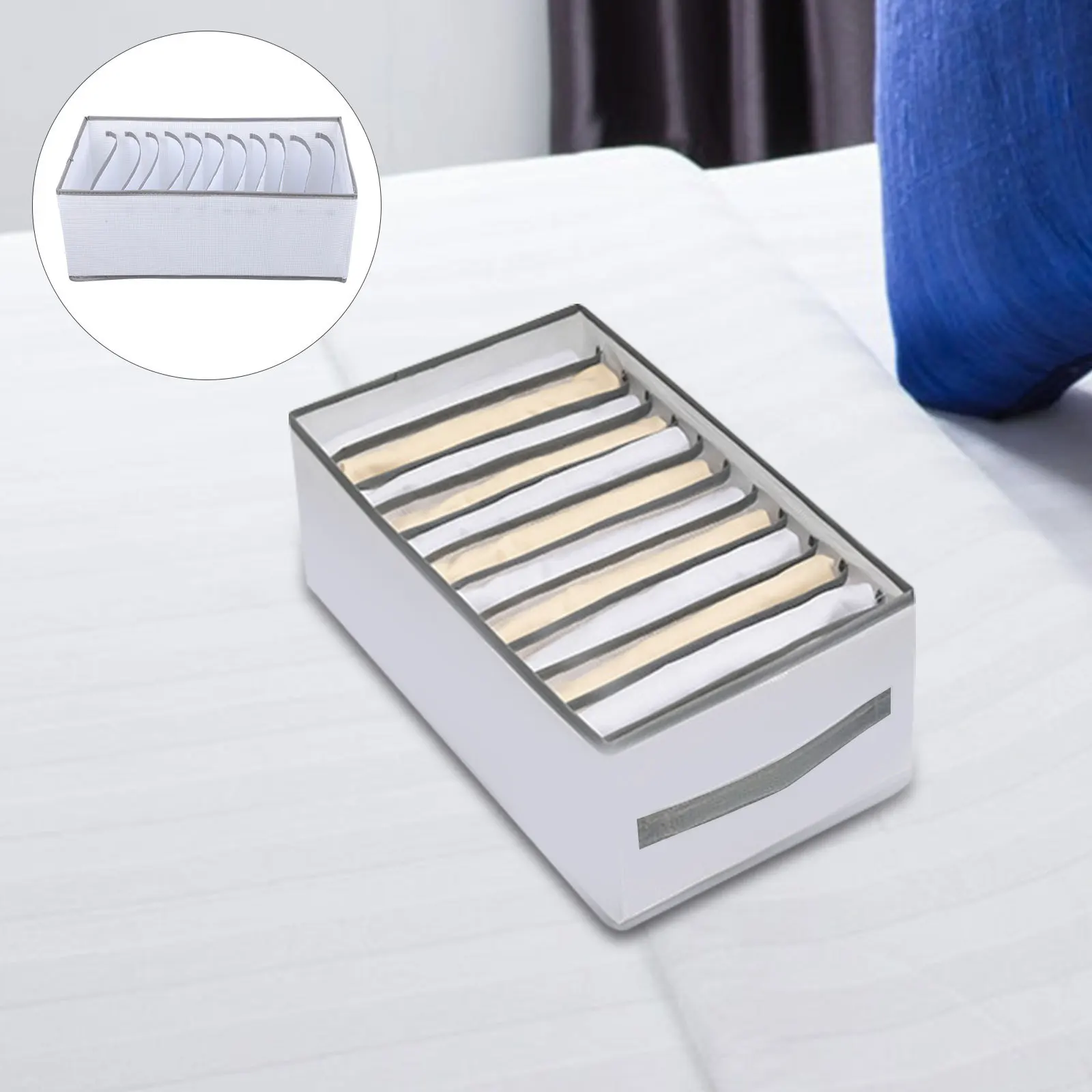 

12 Grids Wardrobe Underwear Storage Box Foldable PP Oxford Cloth Sock Organizer Drawer Multi-Grid Clothes Organizer Cabinet