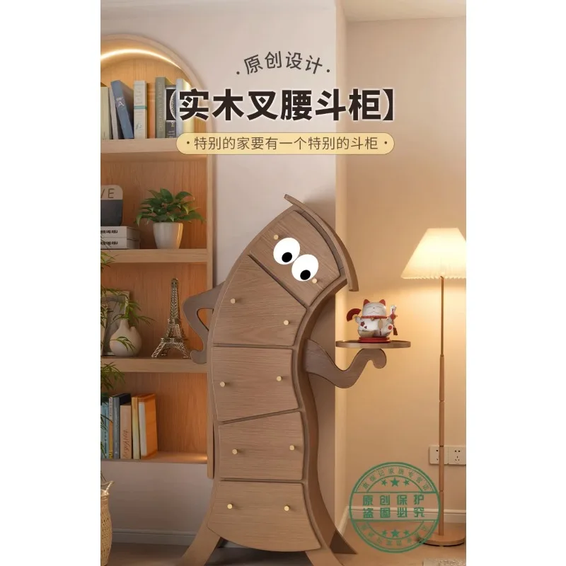 Robot Crooked Cabinet Light Luxury Modern Locker Living Room Chest Of Drawersx8