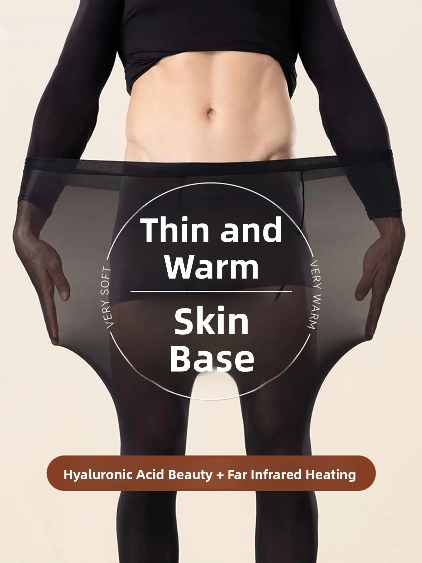 Men's Ultra-Thin Heating Thermal Pants Breathable Moisturizing Mask Bottoms Warm Trousers Inner Wear Autumn Pants