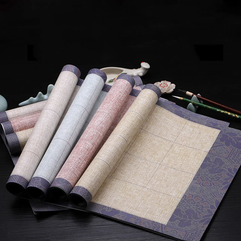 Vintage Griding Rice Paper Regular Script Calligraphy Works Half Ripe Xuan Paper Beginners Brush Calligraphy Practice Xuan Paper