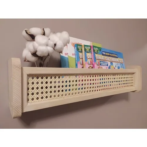 Babyroomstore Hazeranlı Wooden Montessori Bookshelf Baby and Children 'S Room Mesh Rack