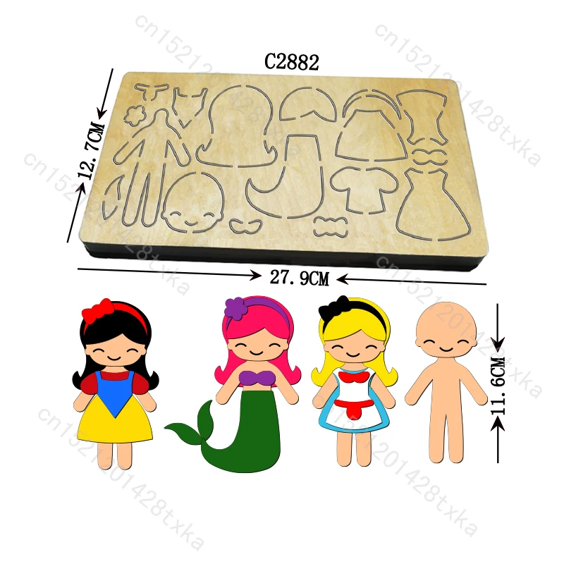 

New Princess Wooden Die for Scrapbooking, Cutting Dies, Multiple Sizes, Compatible with Most Die Cutting Machines, C2882