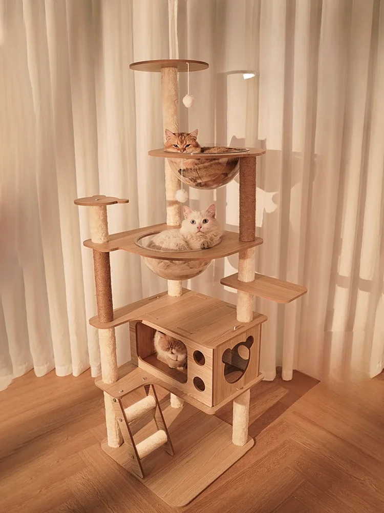 

Cat Climbing Frame, Nest, Tree Integrated Large Space Module Skypole Frame Jumping Platform Cat Supplies Complete Collection