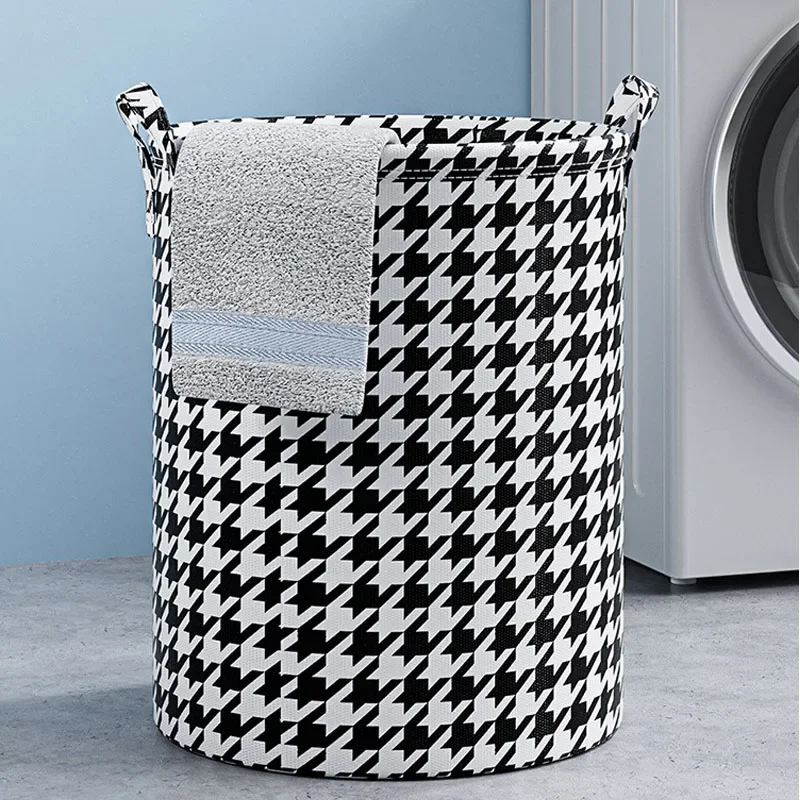 New Print Laundry Basket Portable Foldable Home Laundry Storage Bag Cotton Linen Hamper For Kids Toys Dirty Clothes Basket