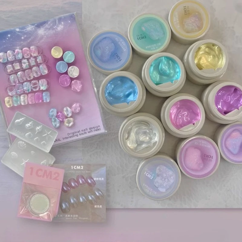 

3D Sculpture Painting Nail Gel Upgraded Solid Carving Pearl Cream Polish Gels Aurora Painted Flowers Effect Design Manicure Tool
