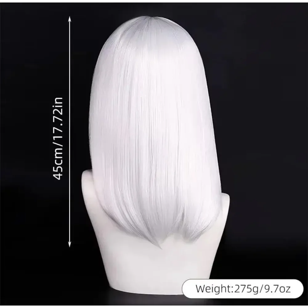 QQXCAIW Parrucca cosplay media da 40 cm di alta qualità con botto Nero Biondo Rosa Rosso Blu Viola Parrucche sintetiche resistenti al calore