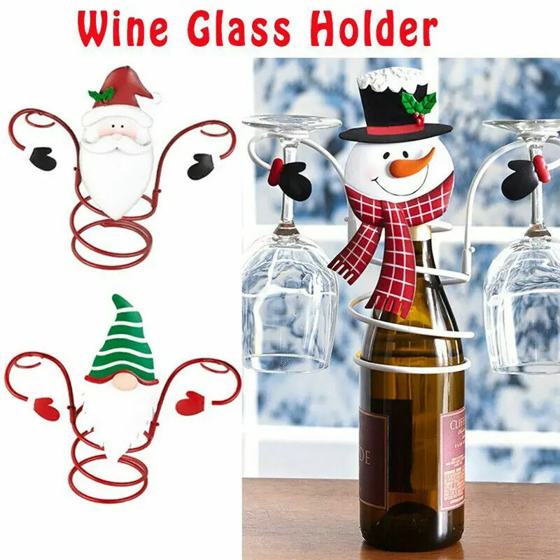 

Christmas Themed Day Wine Bottles Glass Holders Holiday Wine Bottle Christmas Theme Festival Xmas Home Desktop Decoration ﻿