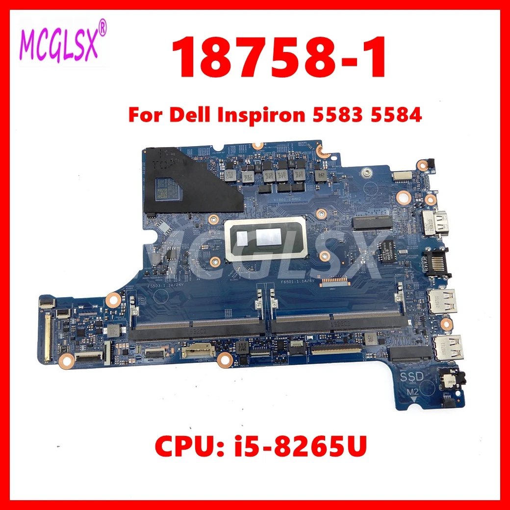 18758-1  Notebook Mainboard For Dell Inspiron 15 5583 5584 Laptop Motherboard CN-0278VR with i5-8265U CPU Fully Tested OK