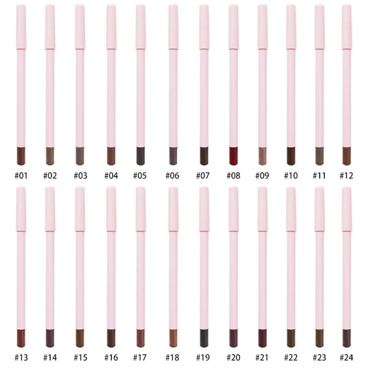 Logo personalizzato Vegan 6 pezzi Matita per labbra Matita per labbra professionale Penna per labbra e tazza antiaderente per labbra opache Set di rossetti nudi Trucco