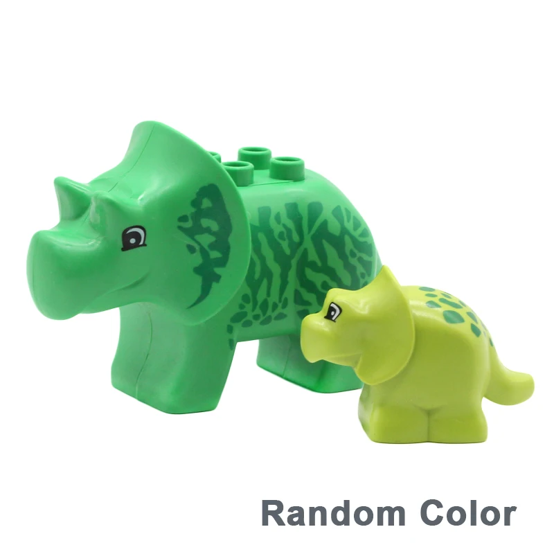 Große Bausteine Tiere Teile Zoo Sets Dinosaurier Montieren Zubehör Kompatibel Duplon Ziegel Jurassic Spielzeug für Kinder Geschenk