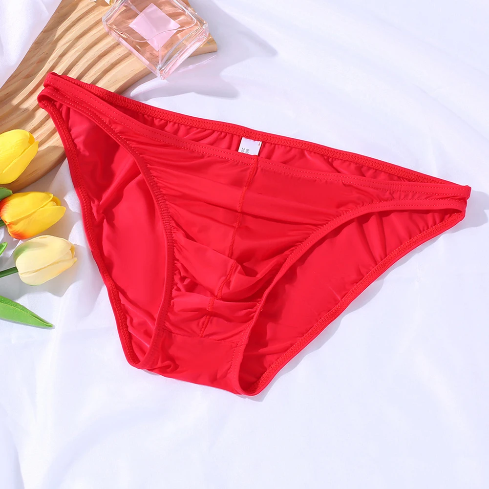 Casual Wear Daily Use Gray Mens Ice Silk Briefs All Season Mens Underwear Soft Underwear Solid Pattern Home Use