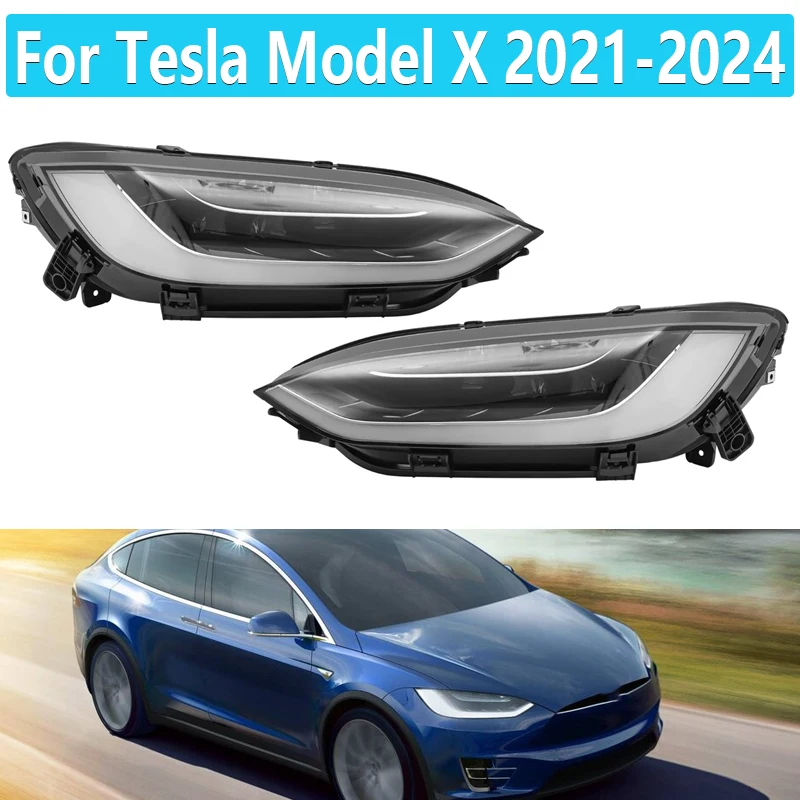 

For Tesla Model X 2021 2022 2023 2024 Car LED Headlight Front Bumper Headlights Headlamp Headlamps 1034315-00-F 1034314-00-F