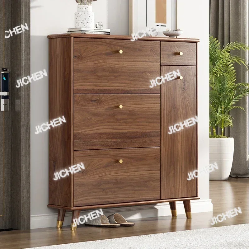 ZQT تصميم خزانة خذاء خشبية قوية عمودية جميلة غرفة المعيشة رف الأحذية المنظم توفير المساحة Schoenen Kast أثاث المنزل #2