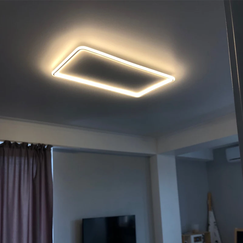 Led Ceiling Lamps Living Room Bedroom Kitchen Ceiling Lighting Rectangular Round Square Black White Bedroom Closet Light Fixture