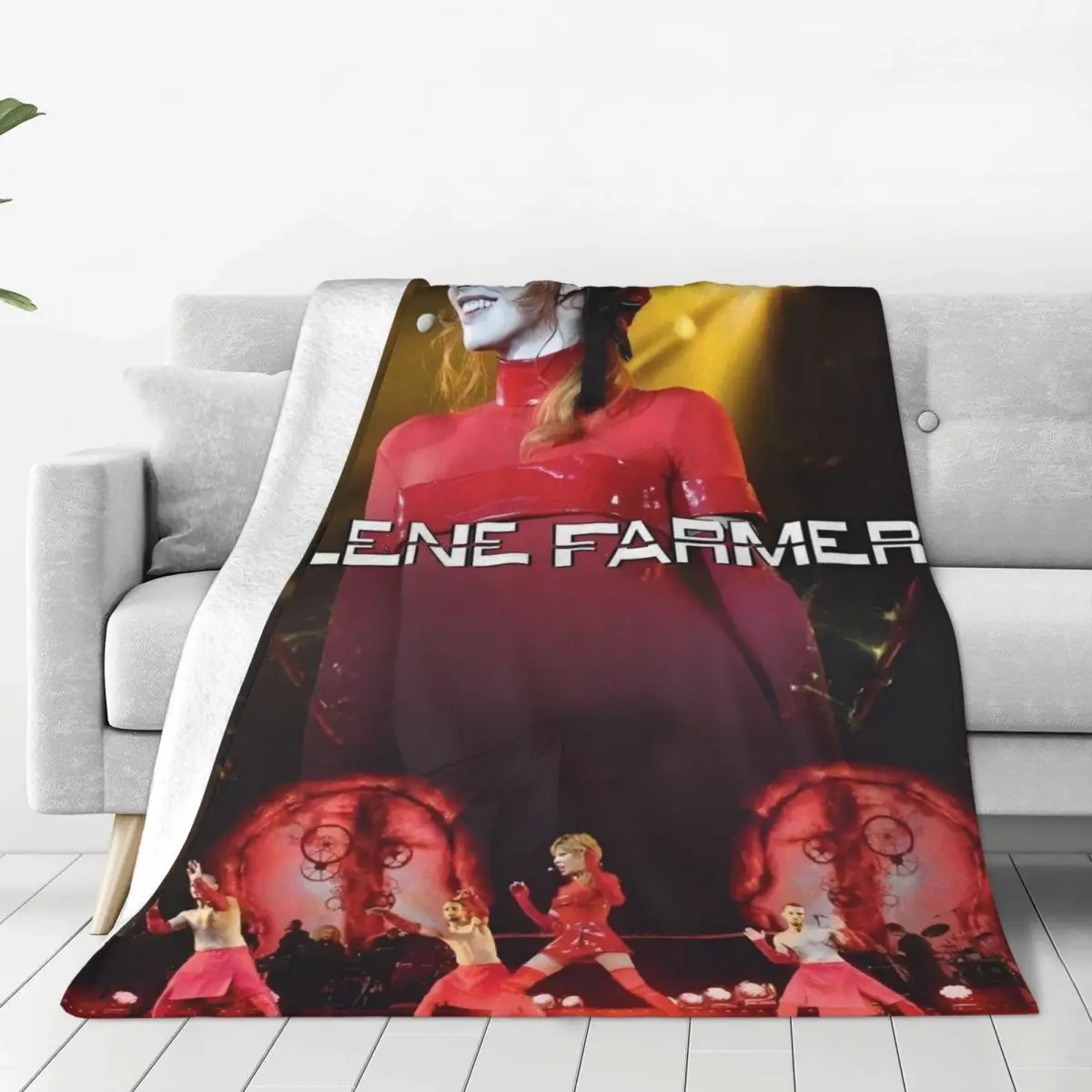 Custom Mylene Farmer Blanket Warm Fleece Soft Flannel French Singer Throw Blankets for Bedroom Couch Office Autumn
