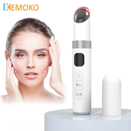 Masajeador de ojos eléctrico EMS, microcorriente, levantamiento de la piel, Reduce las arrugas de los ojos, elimina las ojeras, vibración caliente, dispositivo de belleza para el cuidado de la piel