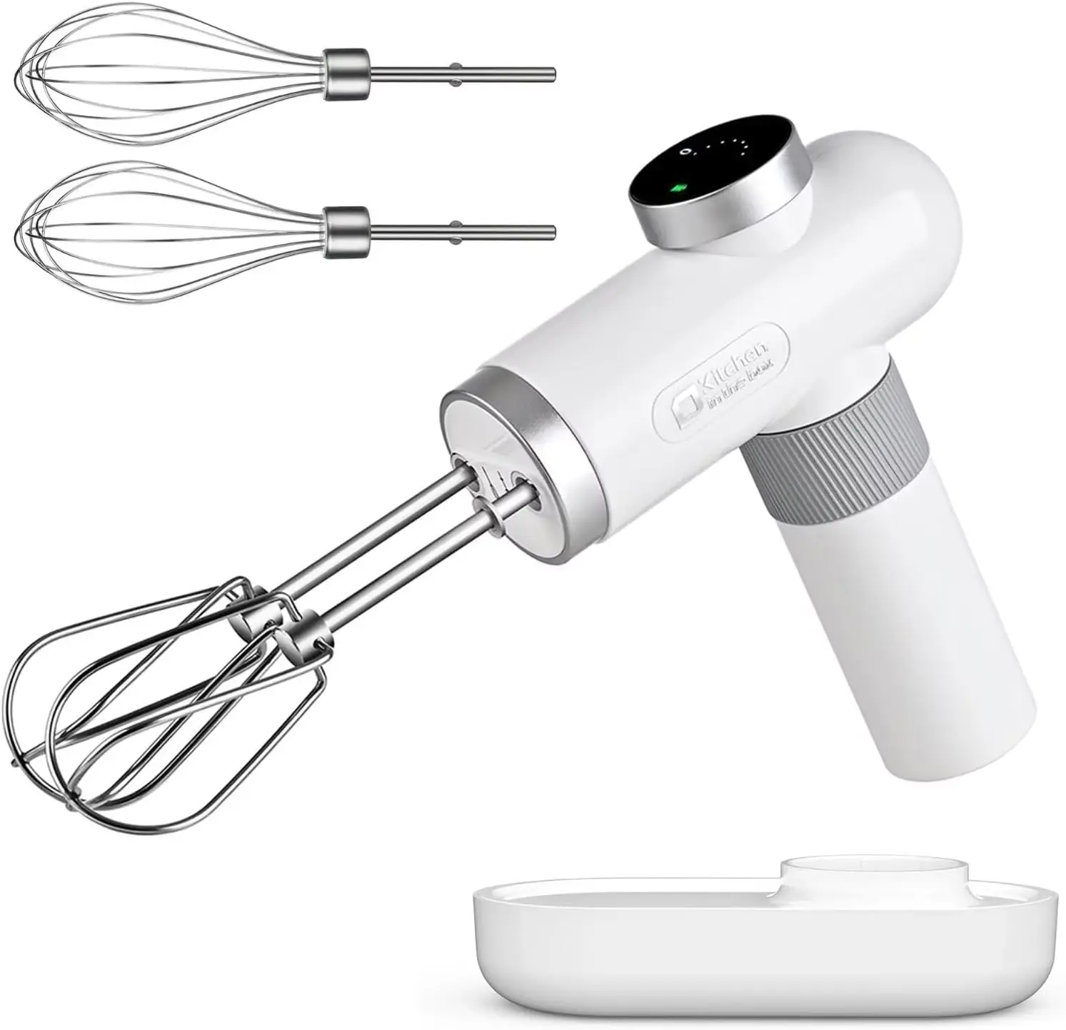خلاط كهربائي محمول لاسلكي 6 سرعات مع شاشة رقمية لخلاط المطبخ مع مضارب وخفق للاستخدام المنزلي