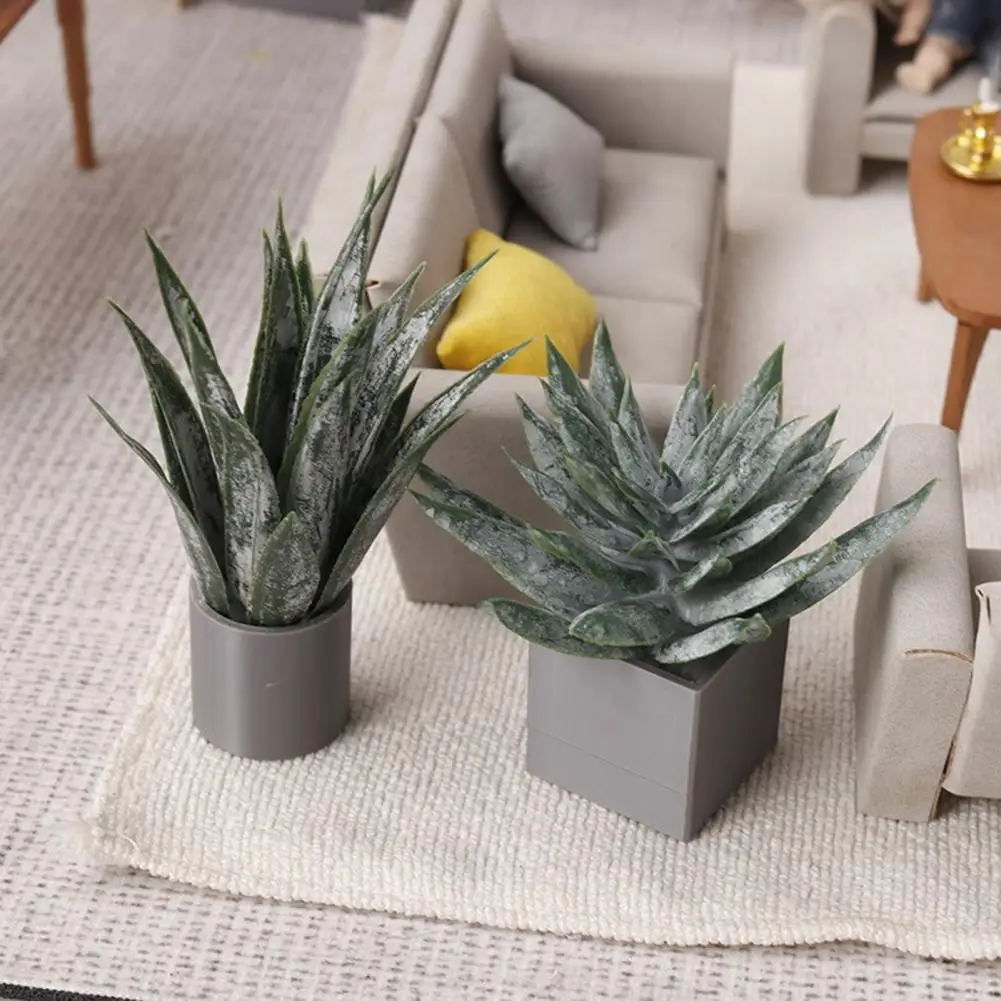 1 6 Scale Doll Mansion Plant Miniature Potted Plant Decor Realistic Tiny Artificial Green Plant Model 1 6 1 12 Scale Dollhouse