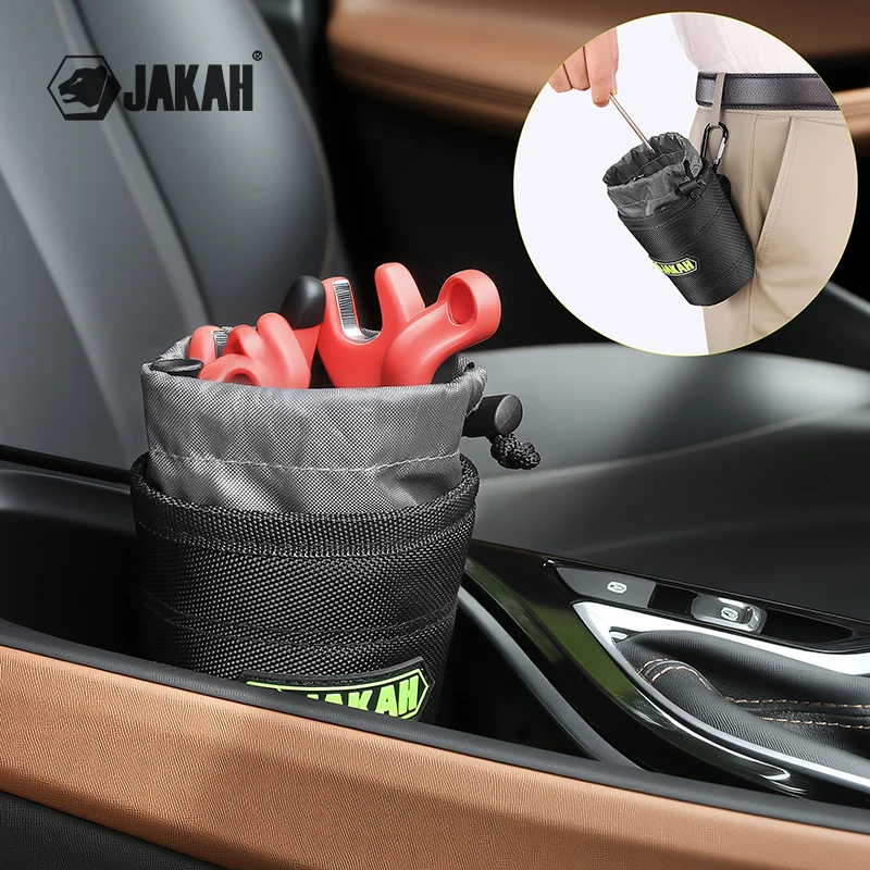 JAKAH Small Portable Hip Tool Bags Waist Gadget Pouch Electrician Hardware Tools Bag Durable Polyester Fabric Toolkit