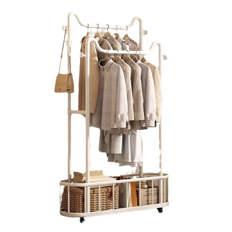 

Bedroom floor removable simple coat rack