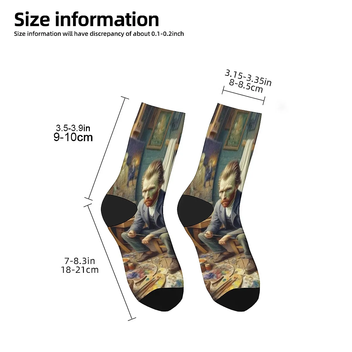 Van Gogh Starry Night Sunflowers vintage men's socks Breathable comfort pressure socks Novelty funny crew socks Crazy party gift