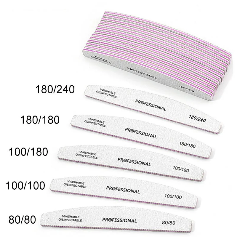 New 5PCS Nail Files 80 80 Professional Nail File Manicure File Buffer for Nails Constipation for Nails Nail Polishing File ZJC02
