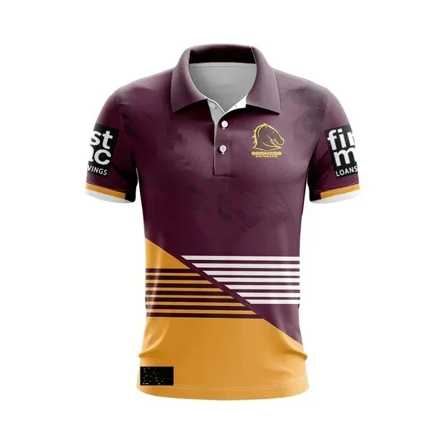 2024 Bris1919 Broncos Domicile/Extérieur//Entraînement Polo Rugby Jersey-Hommes Taille: S-5XL (Imprimer le nom et le numéro personnalisés)