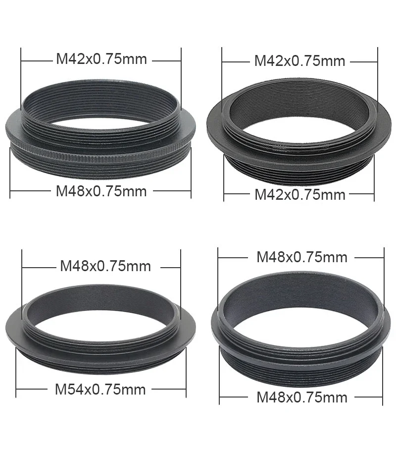 Ambos Lado Adaptador Rosca Masculino Acessórios de Fotografia Telescópio Astronômico t t2 M42 M48 M54 Sct M42x0.75 M48x0.75 M54x0.75