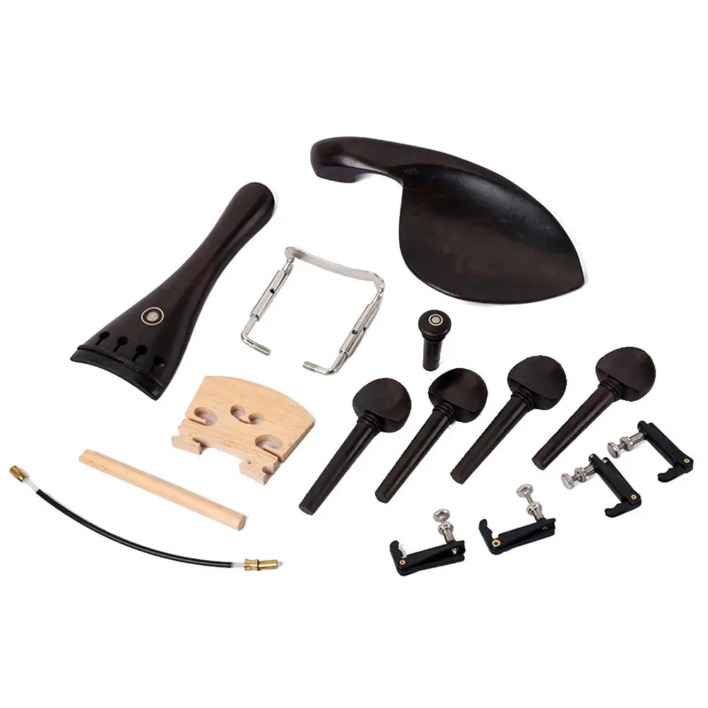 

15 Pcs/set Violin Accessories Fiddle Bridge Chinrest Screws Parts Adjuster Pin and Tailpiece Car Shape Hook Cello