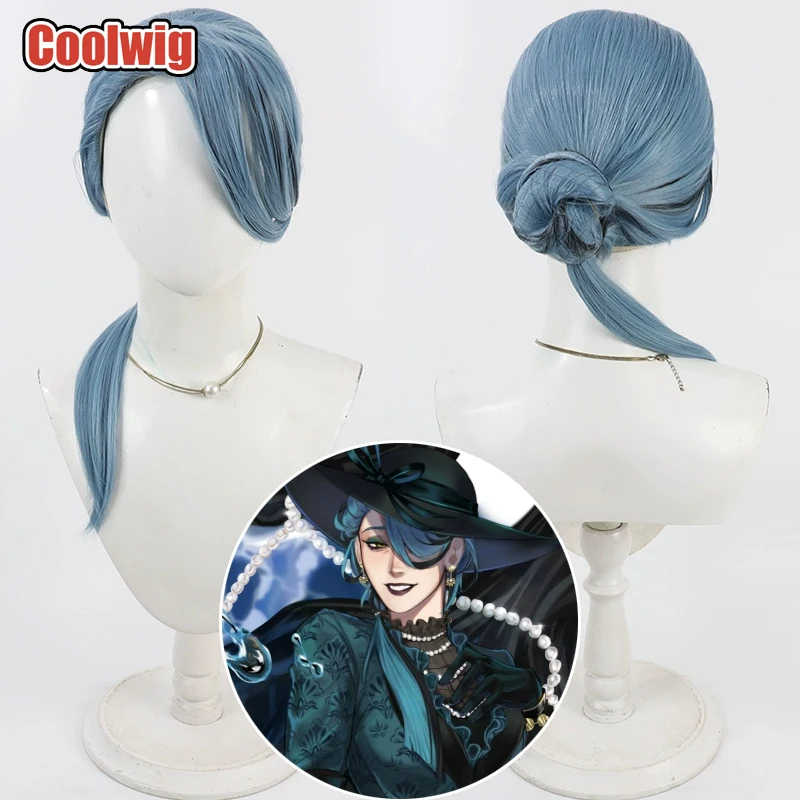 Coolwig الشعر الاصطناعية جورجينا علقة تأثيري الباروكات الملتوية العجائب جورجينا علقة 50 سنتيمتر شعر مستعار أزرق فاتح طويل مقاومة للحرارة